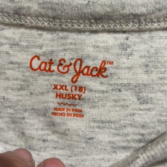 Cat & Jack T Shirt Graphic Sz XXL Husky Boys Gray Blue Orange stripes - Picture 3 of 4